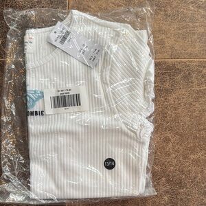 White Ribbed T-Shirt